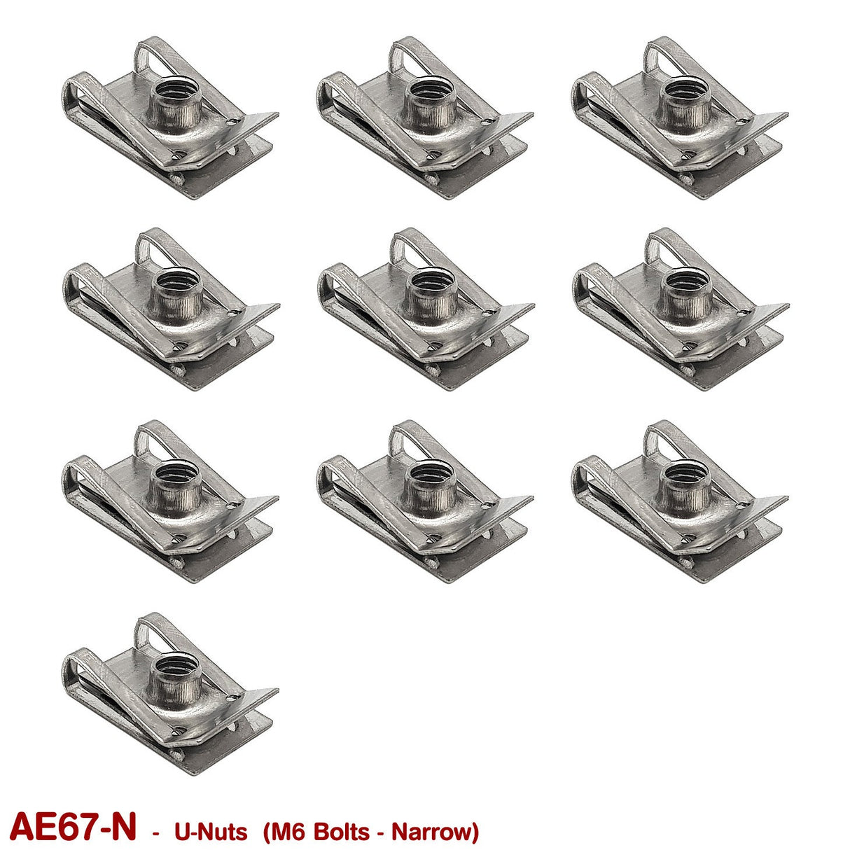 14 x U - NUTS - M6 NARROW (STAINLESS STEEL) - HOLDCOM AUTO PARTS