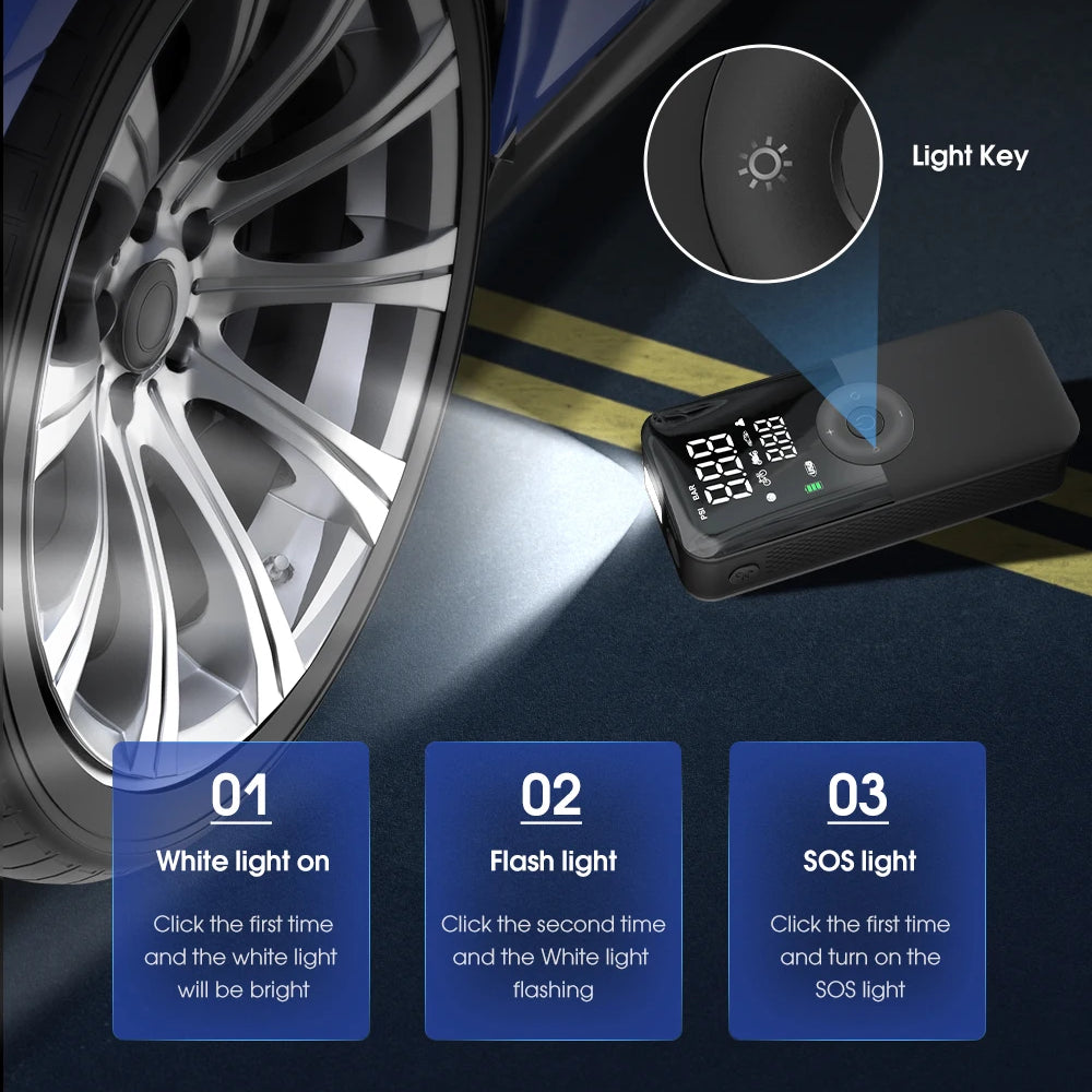 PORTABLE TYRE PUMP and POWER BANK  (UNIVERSAL)