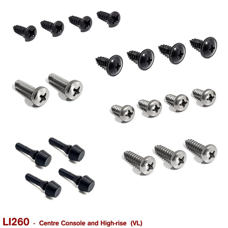 CENTRE CONSOLE, HIGH RISE and LID RUBBERS + SCREWS for VL - HOLDCOM AUTO PARTS