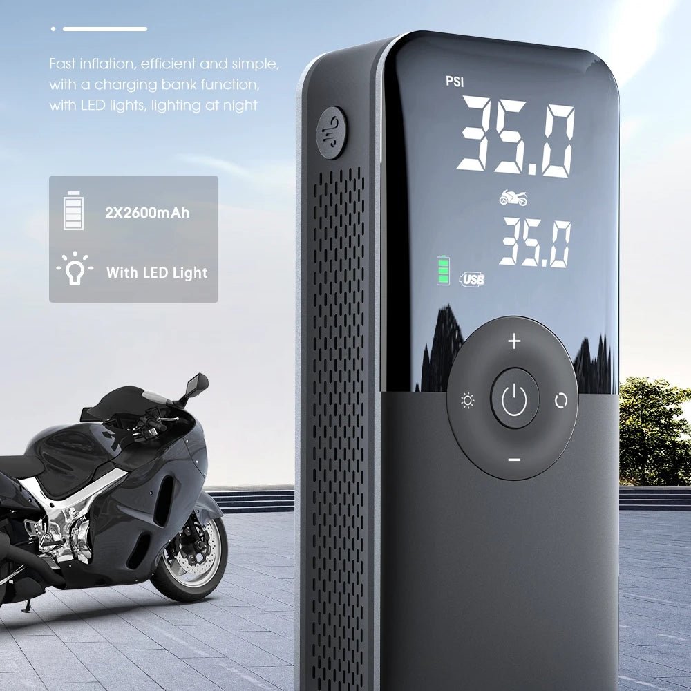 PORTABLE TYRE PUMP and POWER BANK (UNIVERSAL) - HOLDCOM AUTO PARTS