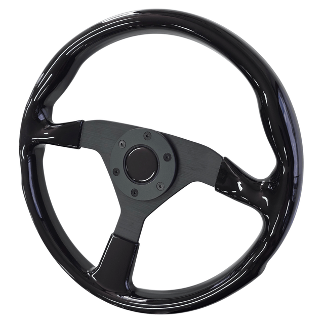 STEERING WHEEL (GLOSS BLACK) - HOLDCOM AUTO PARTS