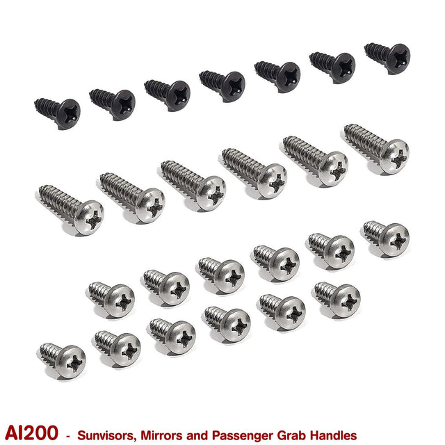 SUNVISOR, MIRRORS and GRAB HANDLE SCREWS for VB VC VH VK VL - HOLDCOM AUTO PARTS